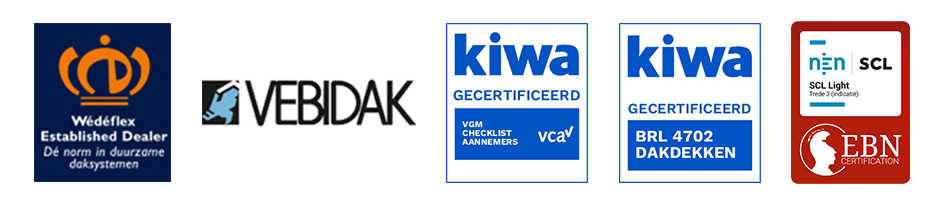 Certificaten Wédéflex, Vebidak, Kiwa VCA, Kiwa Komo en EBN